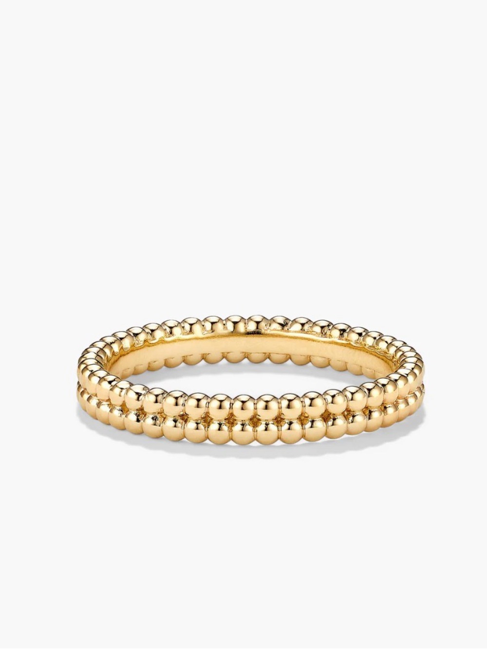 Mejuri Duo Beaded Stacker Ring 18K Gold Vermeil size 8